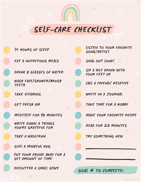 Self Care Checklist