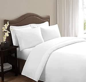Weaves & looms Cotton Solid 160 TC Bedsheet (Double_White , 90 x 96 ...
