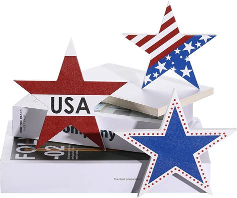 Jetec 3 Pieces 4th of July Wooden Star Signs India | Ubuy