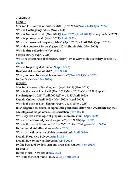 Statistics-I: Previous Year Questions (PYQs) on Data Analysis and ...