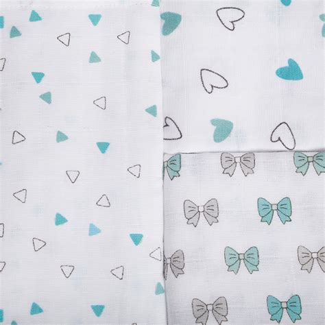Blue 3 design Swaddles - Organic Cotton | The White Cradle