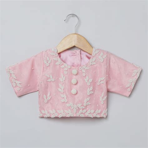 Pastel Pink & White Lehenga Choli Set with Pearl Embroidery – BYB PREMIUM