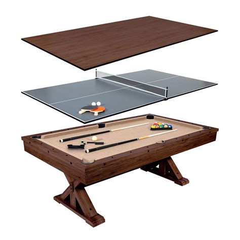 Freetime Fun Espresso 7ft 3 in 1 Multi Game Pool Table with Dining and ...