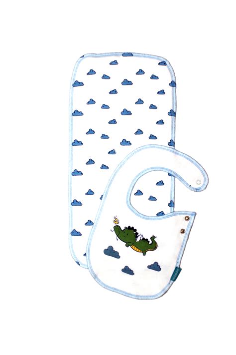 The Lucky Dragon - Bib and Burp Cloth Set | Zeezeezoo