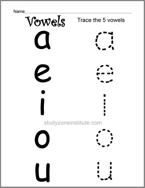 A E I O U Vowels Tracing Worksheets - Printable Calendars AT A GLANCE