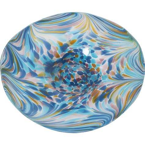 Centre de table cristal bleu blanc élégance intérieure 40 x 40 x 6,5 cm ...