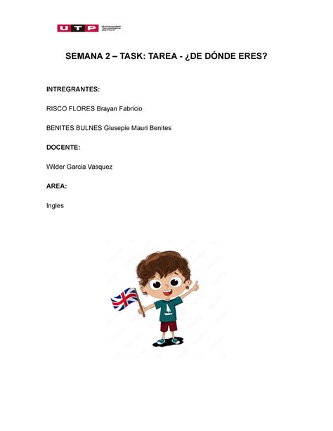 Ingles Actividad 2 Team14 - Ingles I - UTP - StuDocu