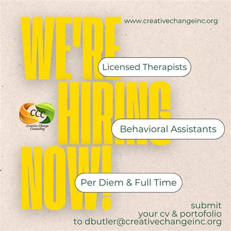 Creative Change Counseling Inc on LinkedIn: Join our team! If you are a ...