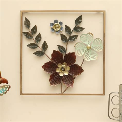 Buy Vedas Lekha Square Flowers Wall Mounted and Hanging Sculpture Wall ...