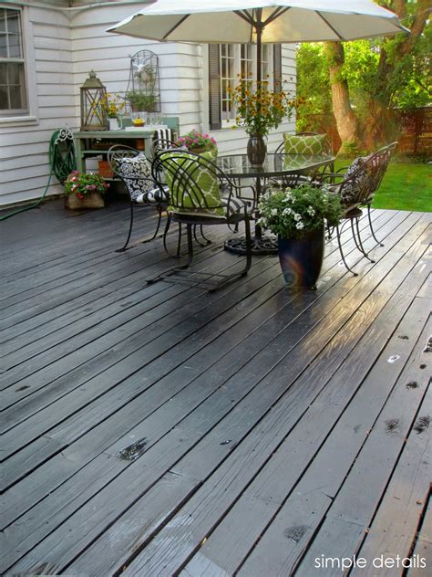 Simple Details: we stained our deck black