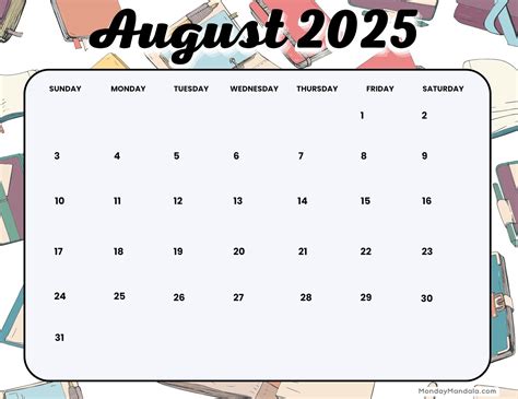 Printable August 2025 Calendars