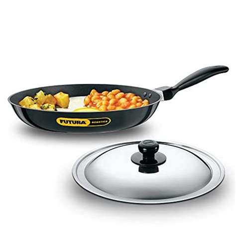Futura Non Stick 12-Inch Indian Frying Pan with Stainless Steel Lid, 3 ...