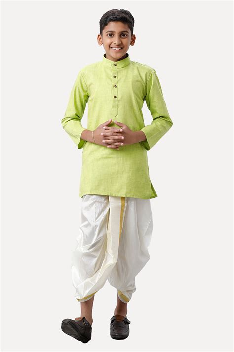 Exotic - Light Green Kurta and Panchakacham 2 In 1 Set For Kids | Uath ...