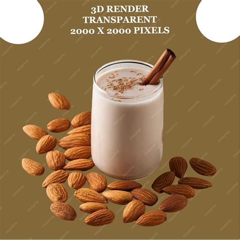Premium PSD | Almond Milk With White Background