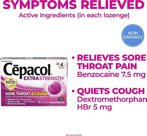 Cepacol Mixed Berry Sore Throat & Cough Lozenges - 16 Count | Buy Now ...