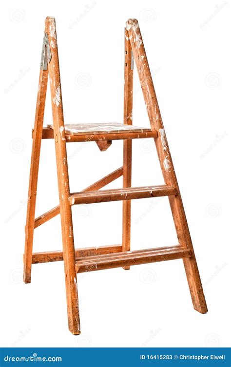 Vintage Wooden Step Ladders Stock Image - Image of painted, ladder ...
