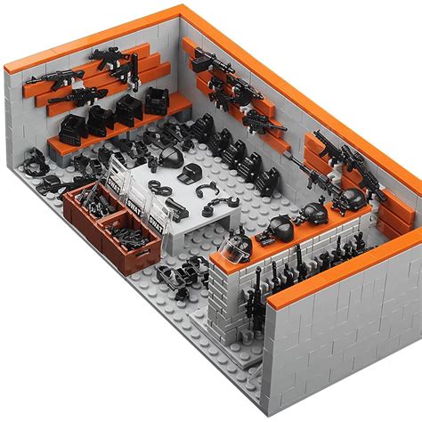 WW2 Military Base Building Blocks Sets Army Base Prison Armory Building ...