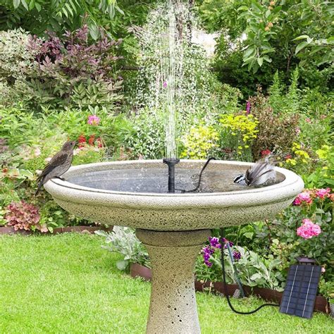 Solar Fountain with Easy Install 6 Nozzle Bird Bath Fountains Solar ...