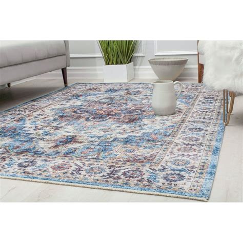 Rugs America Iggi 5 X 7 (ft) Good Vibes Indoor Medallion Vintage Area ...