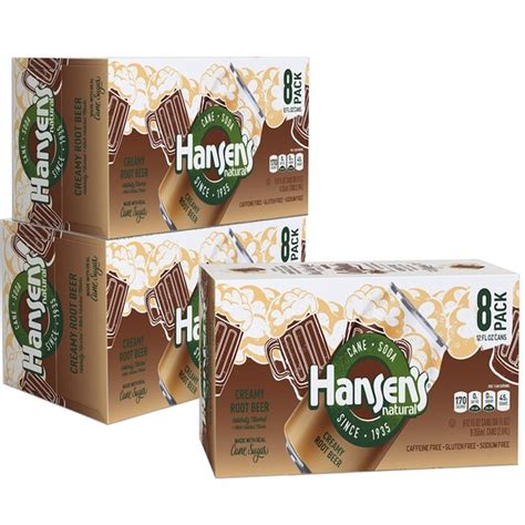 Hansen's Cane Sugar Creamy Root Beer Soda Soft Drink (12 oz) Delivery ...