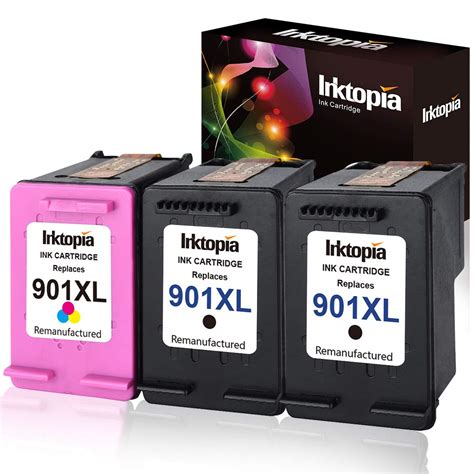 Inktopia Remanufactured Ink Cartridges for Hp 901XL 901 XL (2 Black, 1 ...