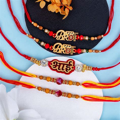 Send Bro Rakhi with Designer Rakhi Set of 5 Online | Rakhibazaar.com
