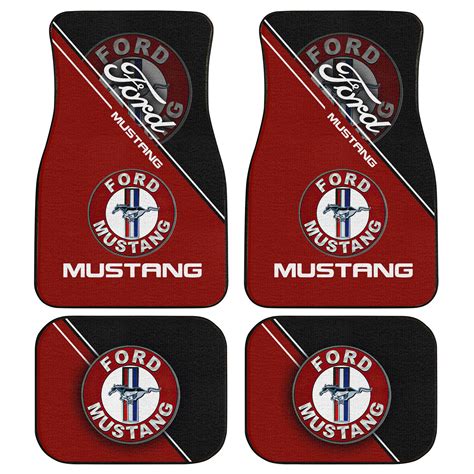 Ford Mustang Diagonal Split Logo Car Floor Mats - Sports Apparel ...