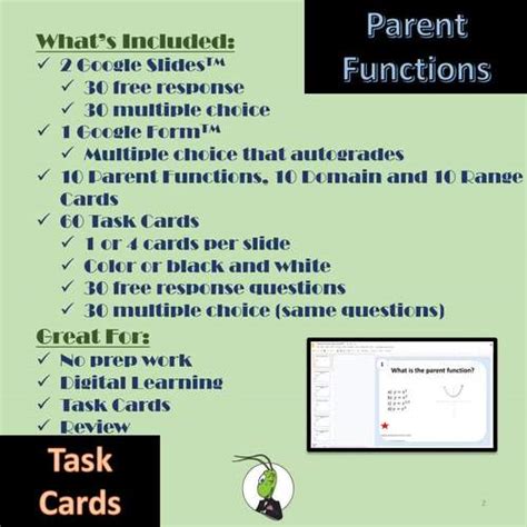 Image result for Parent Function Algebra 2 Graph Each Function by Using an X Y Table