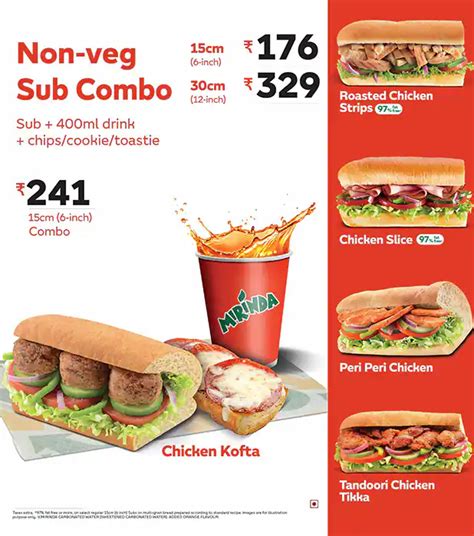 Menu at Subway, Ahmedabad, 6
