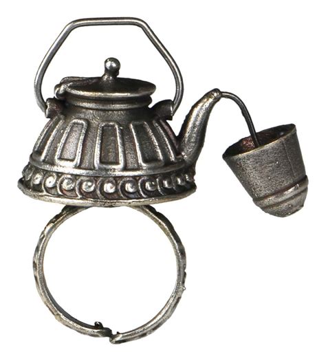 VENI Antique Silver Lookalike Oxidized Adjustabole Brass Chai Pyali ...