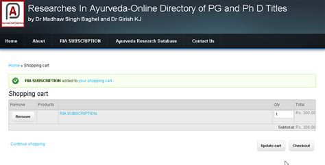 How to Subscribe to RIA? | Researches In Ayurveda-Online Directory of ...