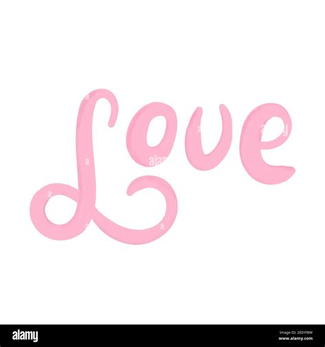 The Word Love In Cursive In Pink