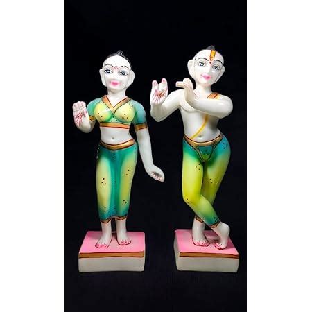 Buy NIRAJ ART Marble Iskon Radha Krishna Idol for Temples Decorative ...