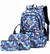 Image result for Geometric-Print Backpack And Lunch-Bag Set For Girls Middle-School Elementary Bookbags, 3Pcs School Bag With Lunch Bag Pencil Case