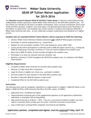 Weber State University Application Fee Waiver - Fill Online, Printable ...