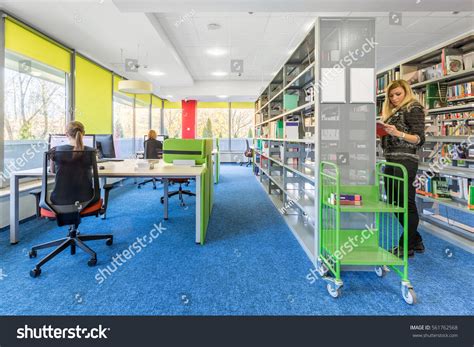 Contemporary Home Library Computer Room 的图像结果