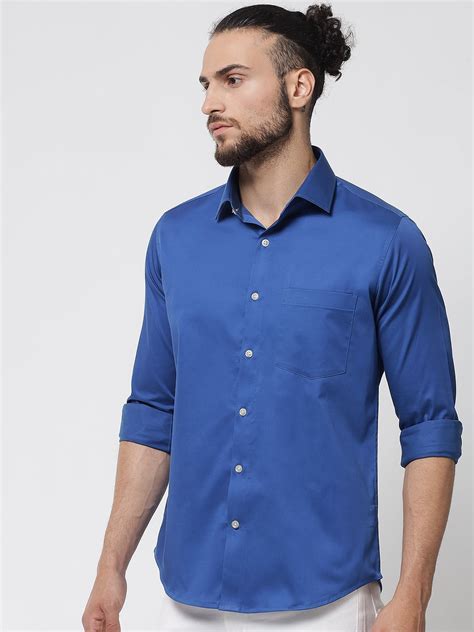 Royal Blue Colour Cotton Shirt For Men – Prime Porter