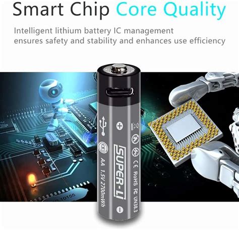 HumBiG AA USB Rechargeable Li-Ion For Remote Control, Mouse, Small Fan ...