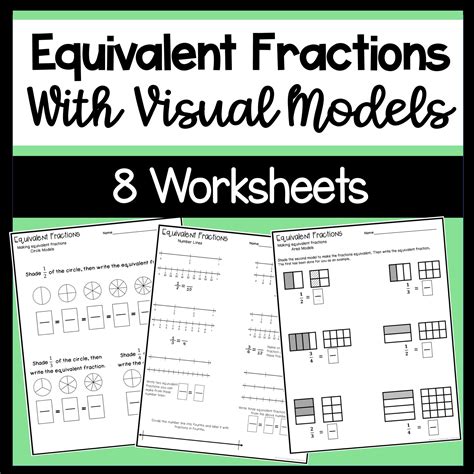 Equivalent Fraction Worksheets with visual models | Made By Teachers