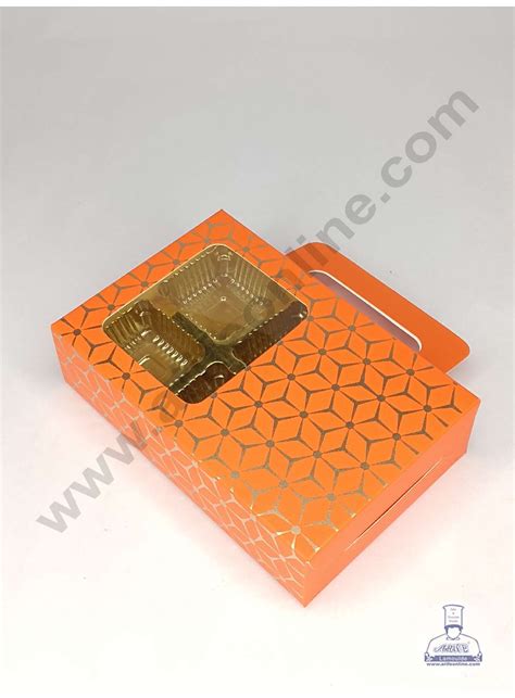 CAKE DECOR™ 6 Cavity 3D Cube Print Chocolate Box with Cavity, Clear Wi ...