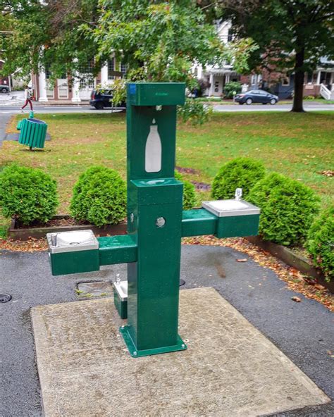 New Drinking Fountain in Central Park Honesdale After Previous Fountain ...