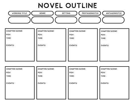 Novel Planning Template | Templates Hexagon