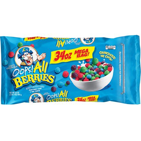 Cap'n Crunch's Oops! All Berries Cereal 34 oz - Walmart.com