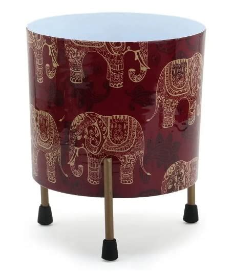 Sanvi's Home Creations Metallic Plant Container (6Inches-Cylindrical ...