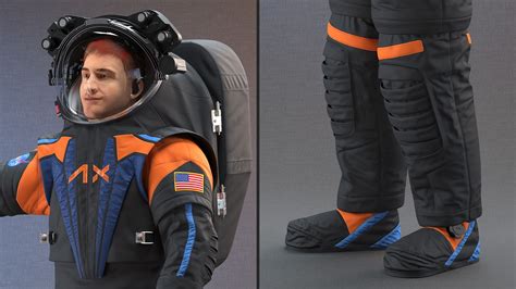 Modern NASA Spacesuit Axiom on Astronaut Waving Pose Fur 3D Model $149 ...