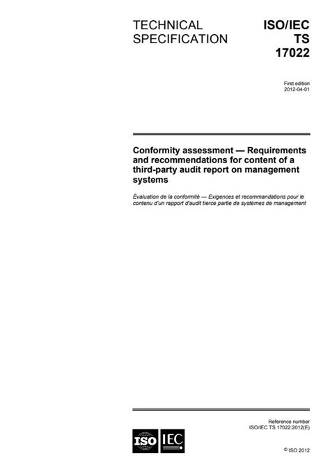 ISO/IEC TS 17022:2012 - Conformity assessment — Requirements and ...
