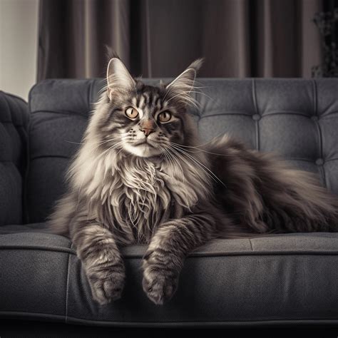 Black And Grey Maine Coon Cat