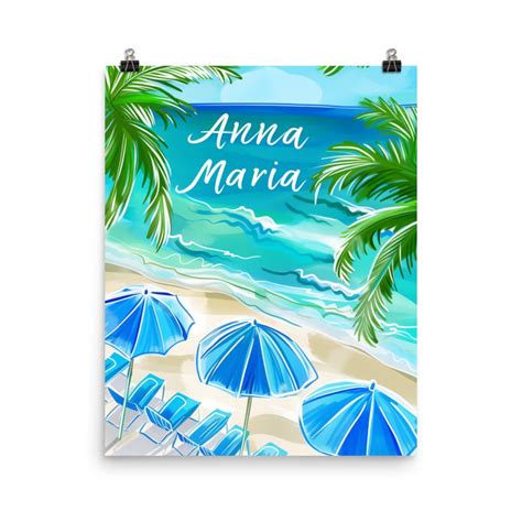 Anna Maria Island Print, Florida Coastal Wall Art, Seaside Beach Poster ...