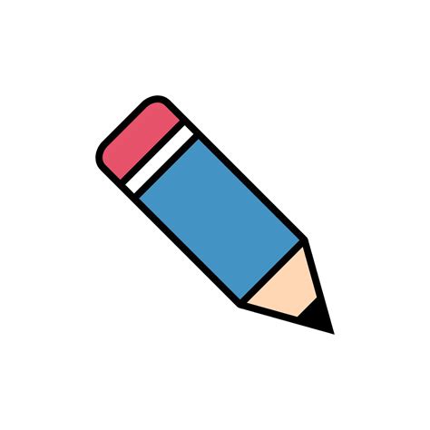 Flat Blue Colored Pencil Icon Template Illustration Design 68985241 ...