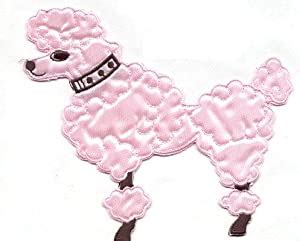 Wholesale Applique Large Pink Poodle Facing Left Iron on Embroidered ...